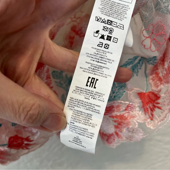 INTIMISSIMI Top Sheer Mesh Embroidered Floral Cropped Medium M - Picture 6 of 10